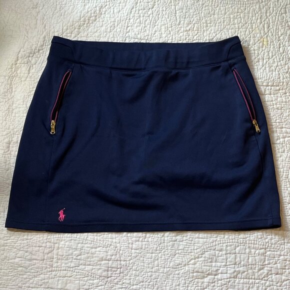 Ralph Lauren Dresses & Skirts - Ralph Lauren Golf Womens Navy Blue Skort L Nylon & Cotton **Flaw**